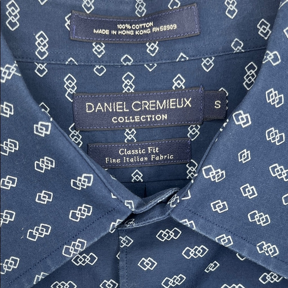 Daniel Cremieux Men's Navy Patterned Shirt - Picture 2 of 4
